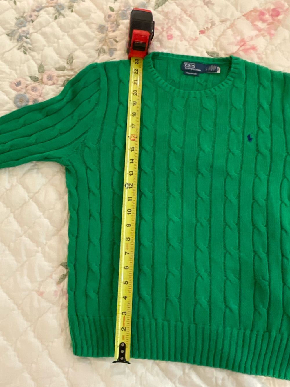 Polo by Ralph Lauren Green Cable-Knit Crew Neck Sweater - Picture 5 of 10